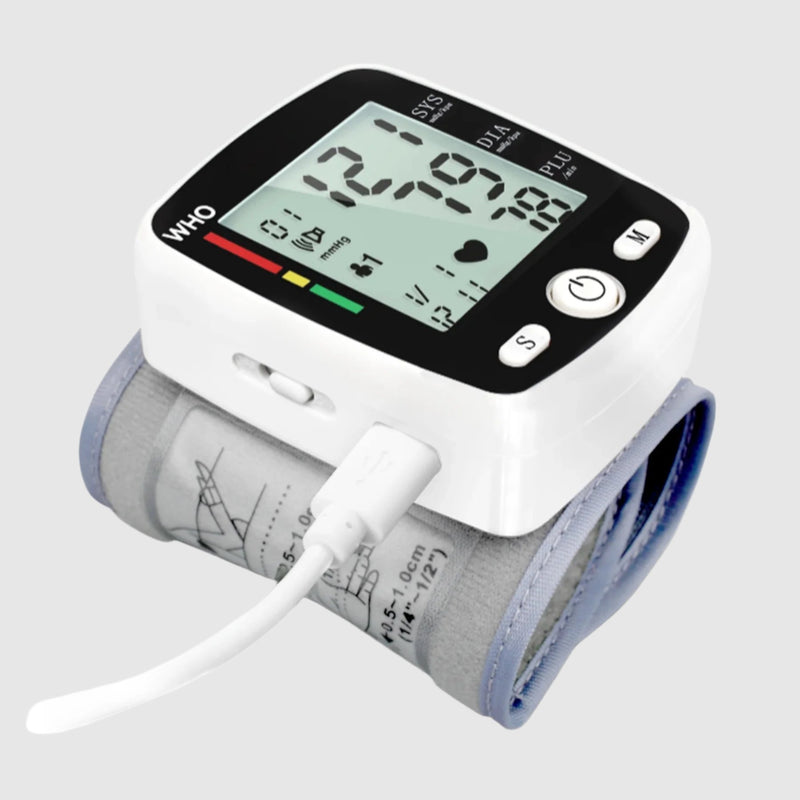 Blood Pressure Monitor Digital Rechargeable Wrist BP Machine