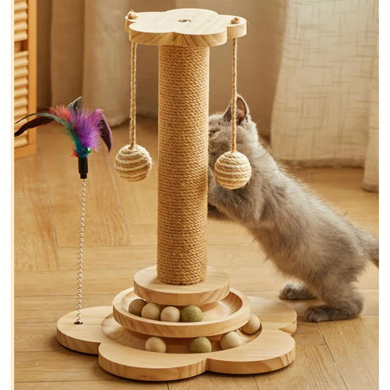 Cat Climbing Frame Grinding Claws Teasing Stick