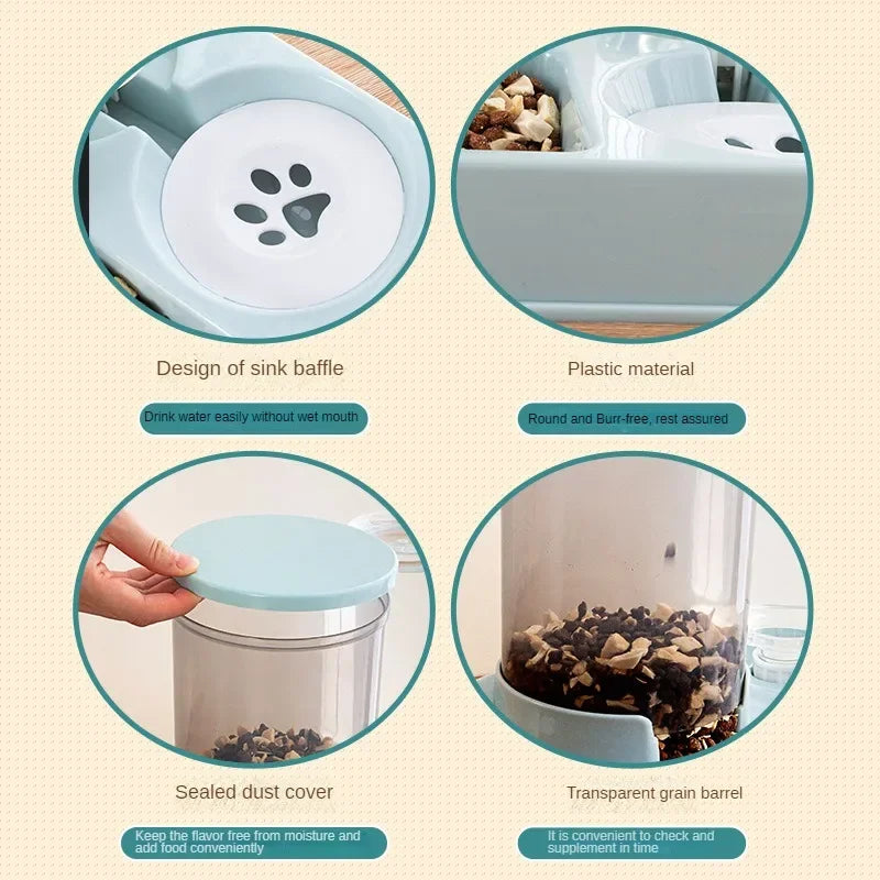 Automatic Cat Feeder Water Dispenser Set