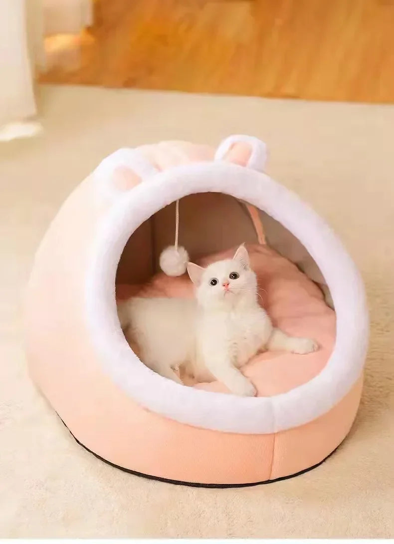 Cat Bed House Kennel Nest Round Pets Sleeping Cave
