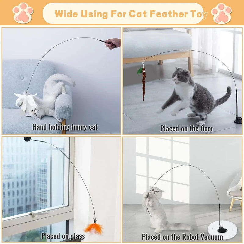 Cats Toys Feathers Wand Interactive Toy