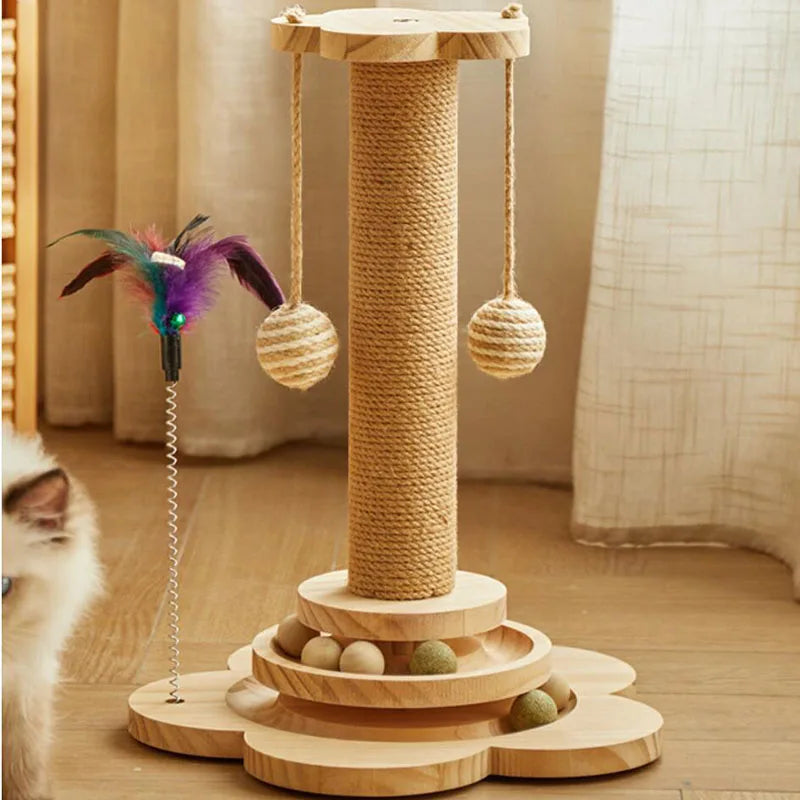 Cat Climbing Frame Grinding Claws Teasing Stick