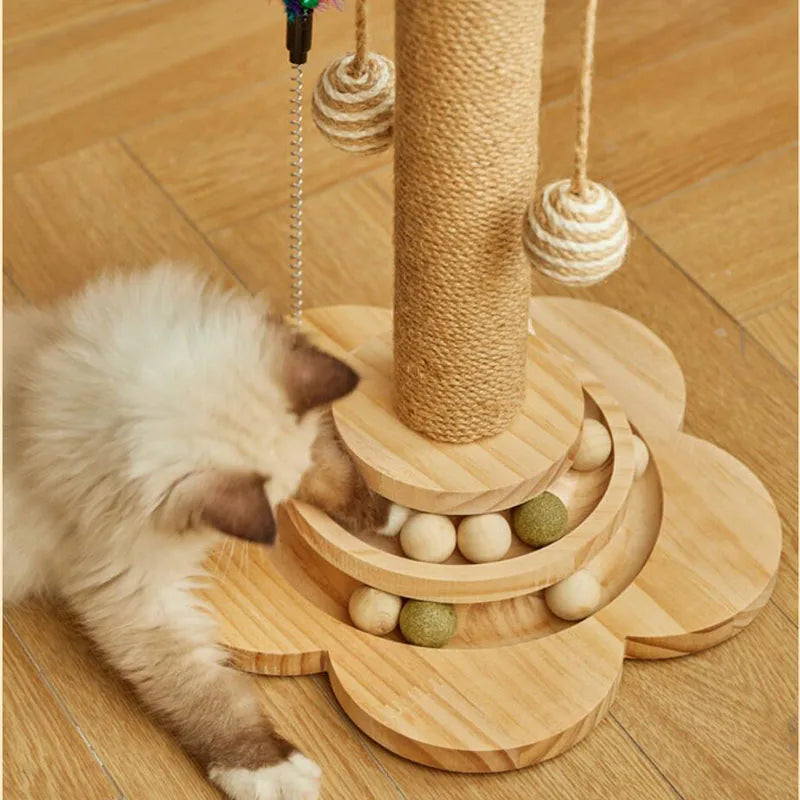 Cat Climbing Frame Grinding Claws Teasing Stick