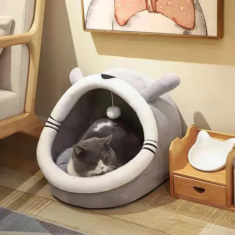 Cat Bed House Kennel Nest Round Pets Sleeping Cave