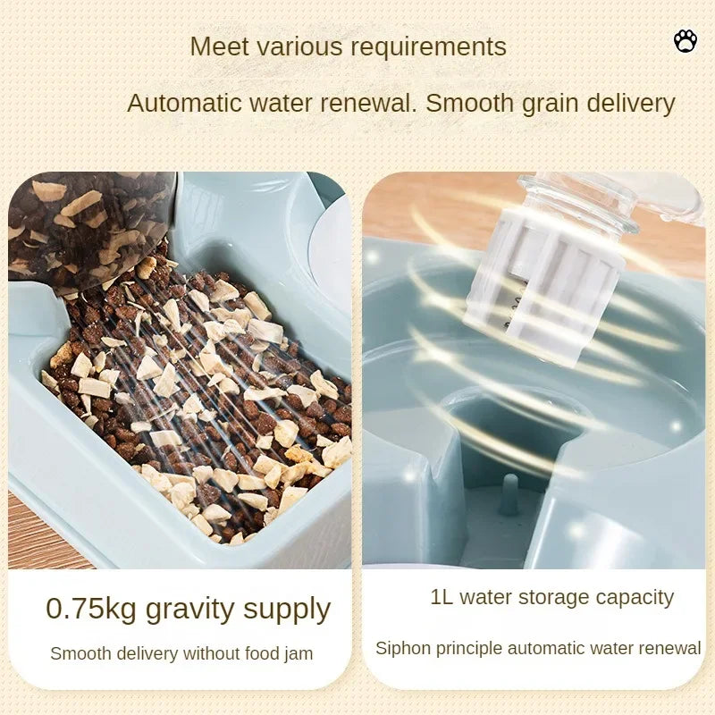 Automatic Cat Feeder Water Dispenser Set