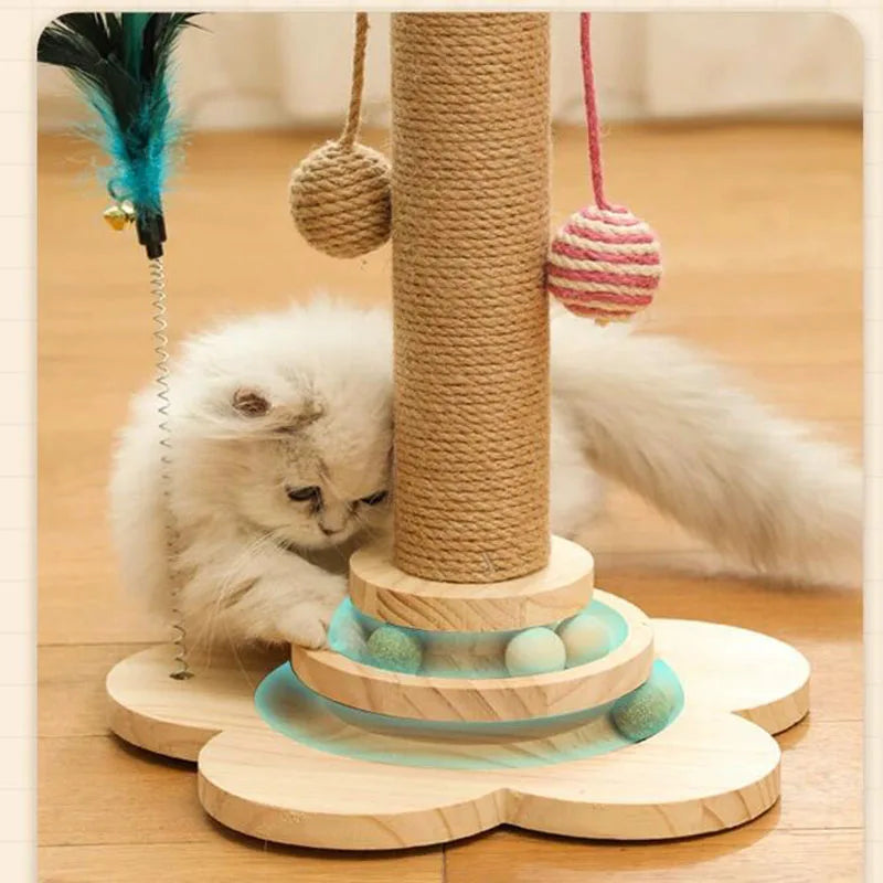 Cat Climbing Frame Grinding Claws Teasing Stick