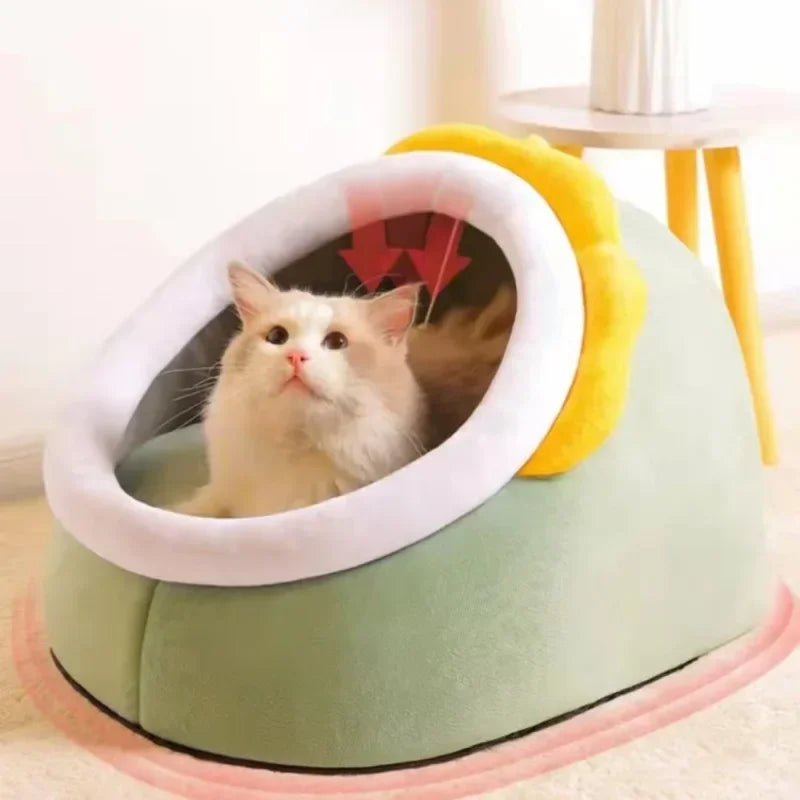 Cat Bed House Kennel Nest Round Pets Sleeping Cave