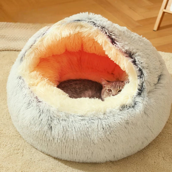 Long Soft Plush 2 in 1 Warms Cats Beds