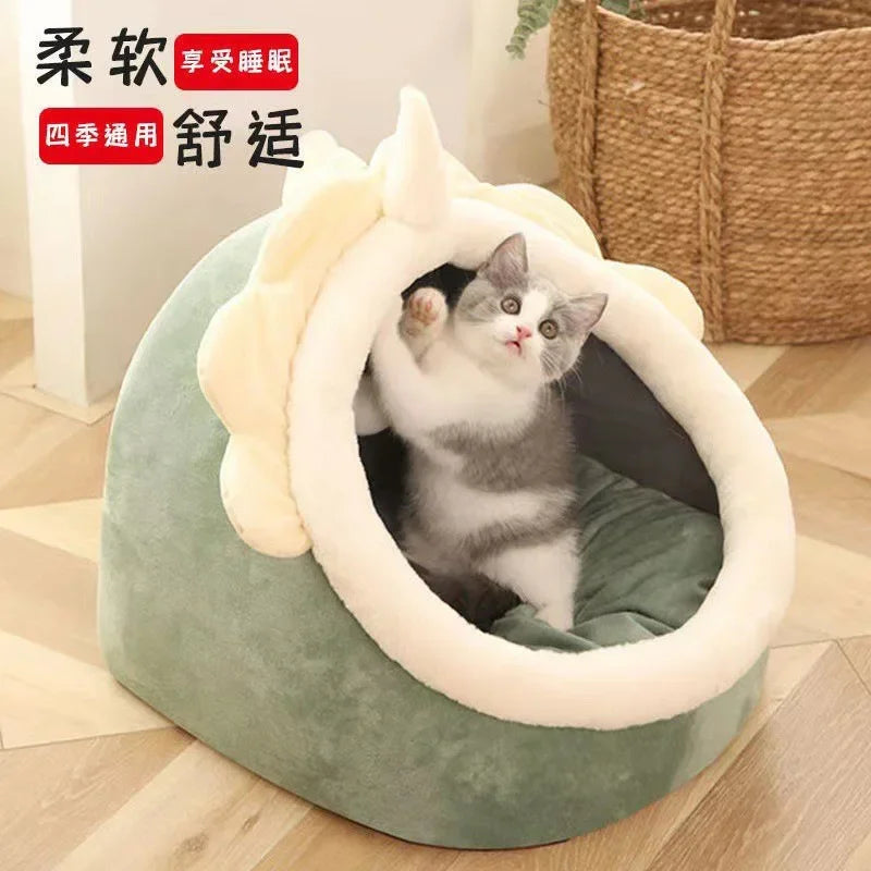 Cat Bed House Kennel Nest Round Pets Sleeping Cave