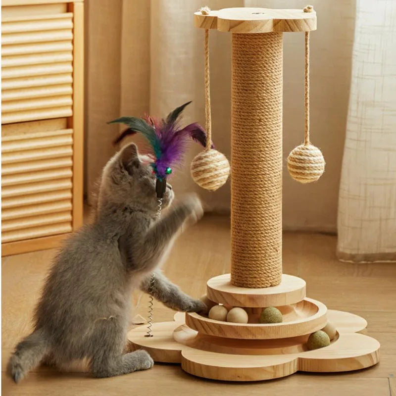 Cat Climbing Frame Grinding Claws Teasing Stick