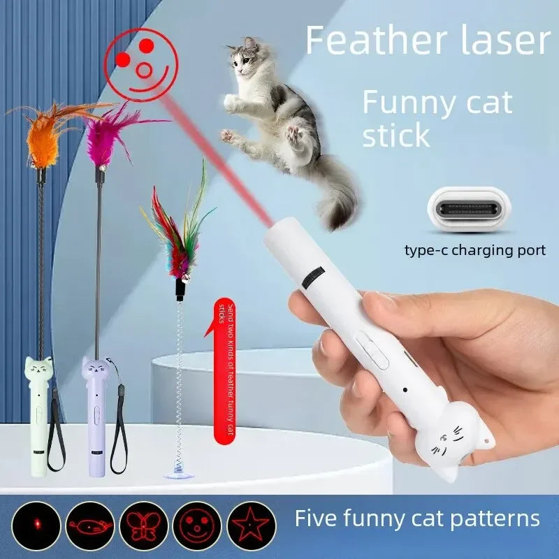 USB Charging Laser Cat Teasing Stick